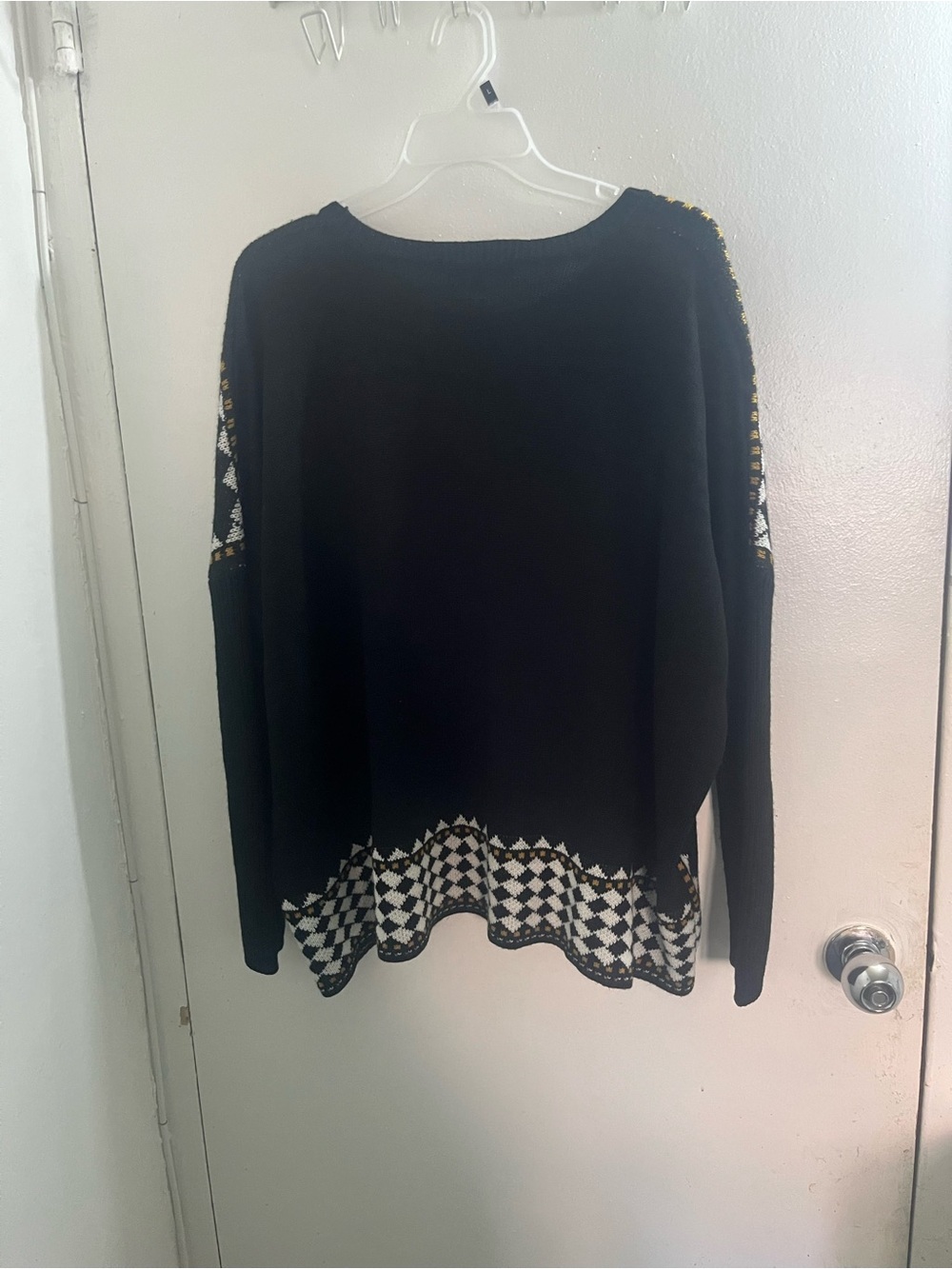Relativity Black, Gold & Cream Aztec Knit Pullover - Picture 3 of 5